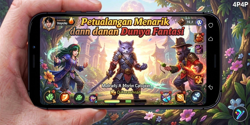 Tangkapan layar 4P4P memperlihatkan aksi petualangan yang mendebarkan.