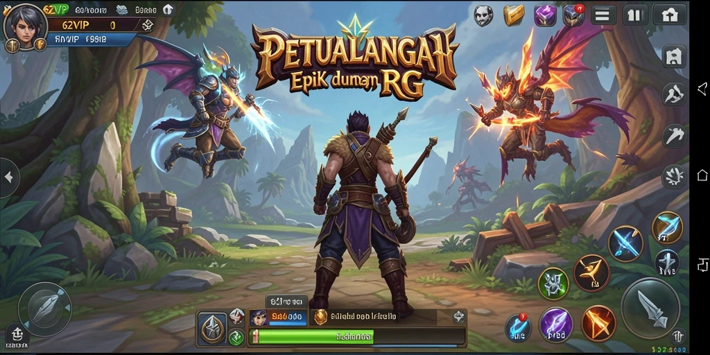 Tampilan gameplay RPG yang menakjubkan dalam 62VIP.