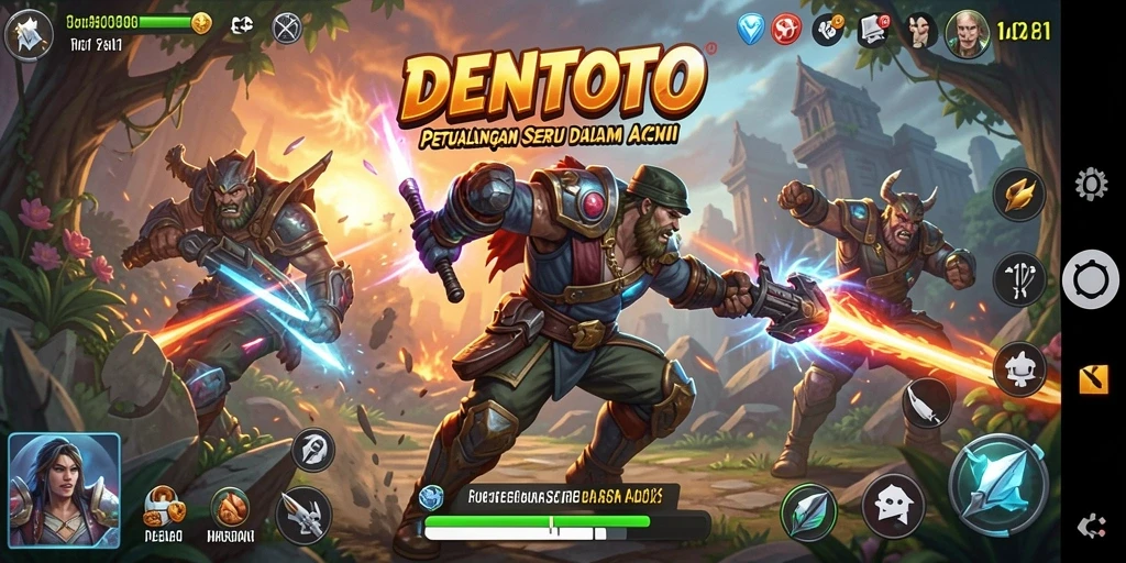 Tampilan gameplay DENTOTO yang penuh aksi dan tantangan.