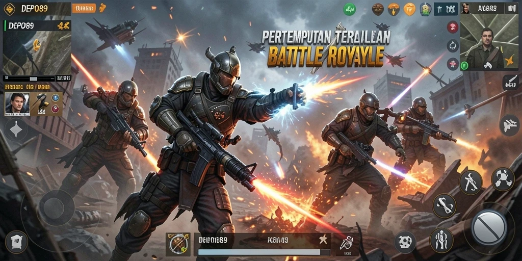Tampilan gameplay DEPO89 yang mendebarkan di medan perang Battle Royale.