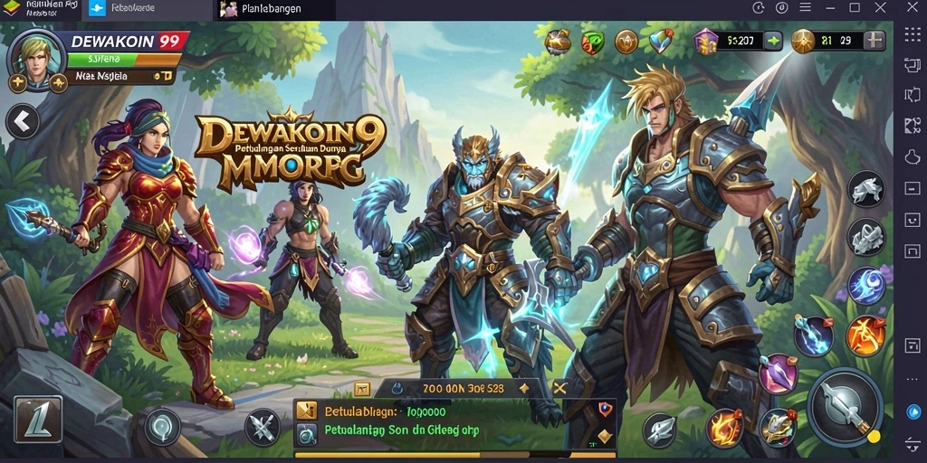 Gameplay seru DEWAKOIN99 dengan aksi MMORPG yang memukau.