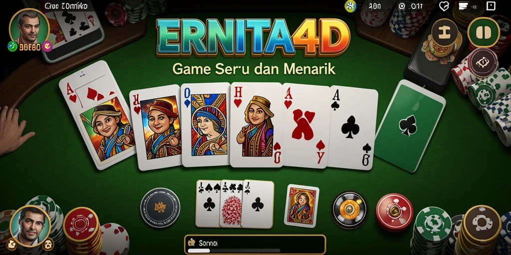 Tampilan seru gameplay ERNITA4D yang menampilkan kartu Domino.