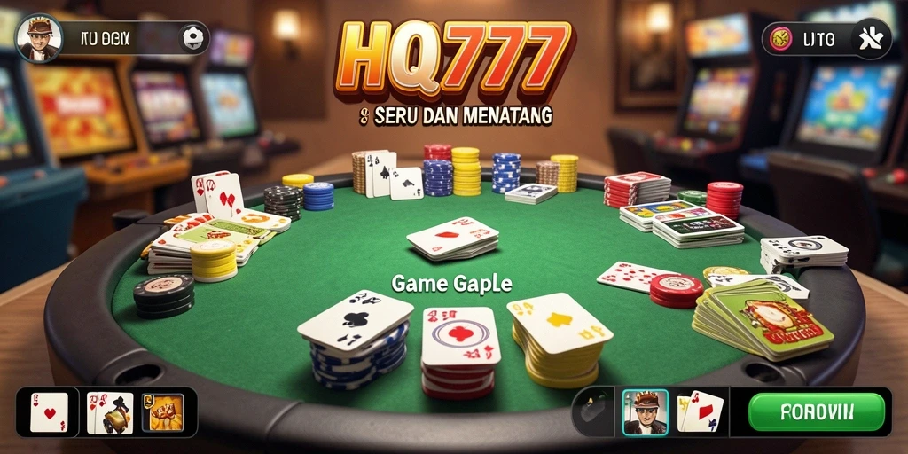 Tampilan gameplay seru dalam permainan Gaple HQ777.