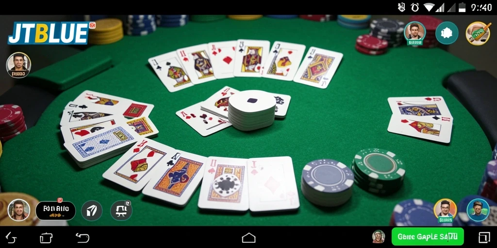Tampilan gameplay JTBLUE dengan teman-teman saat bermain Gaple.