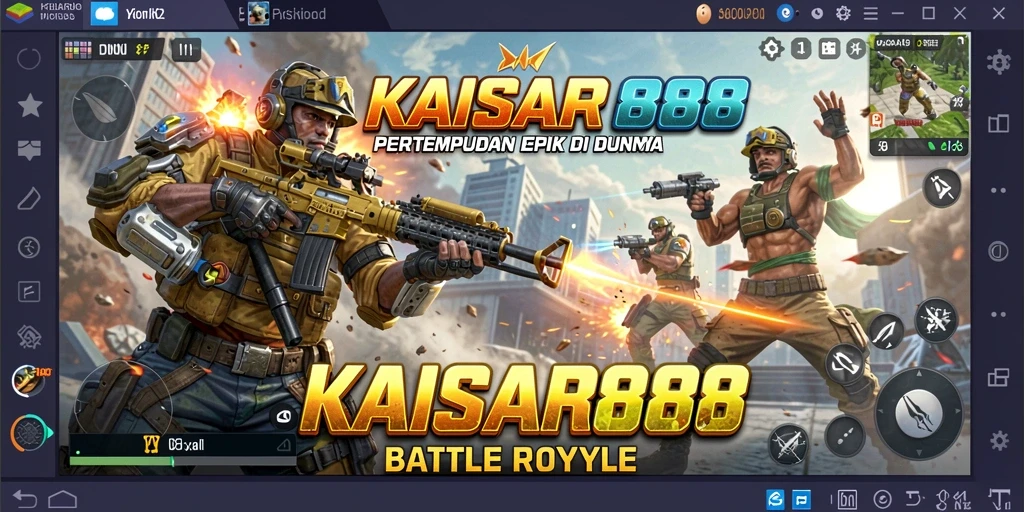 Tangkapan layar dari gameplay KAISAR888 yang mendebarkan di medan perang.