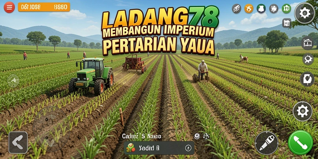 Tangkapan layar gameplay <strong>LADANG78</strong> menunjukkan ladang yang luas dan beragam tanaman.