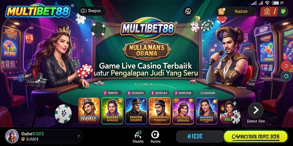 Screenshot gameplay Live Casino MULTIBET88 yang menampilkan dealer profesional dan pemain yang terlibat.