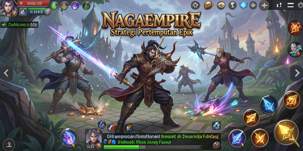 Tangkapan layar gameplay <strong>NAGAEMPIRE</strong> menunjukkan aksi pertempuran yang seru dan strategis.