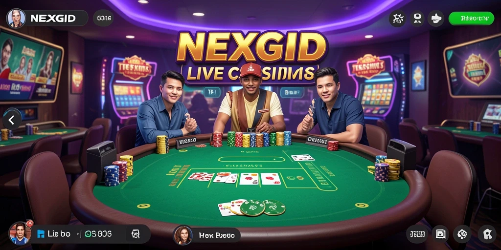 Tampilan gameplay NEXGID yang mendebarkan dalam suasana Live Casino.