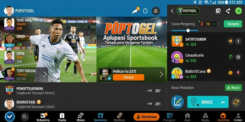 Tampilan menarik dari gameplay aplikasi Sportsbook POPOTOGEL.