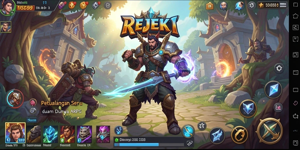 Screenshot gameplay mendebarkan dari REJEKI yang menunjukkan pertarungan epik.