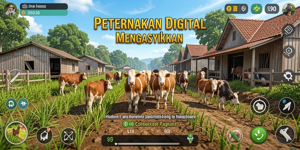 Screenshot gameplay S80 menampilkan keseruan bercocok tanam.