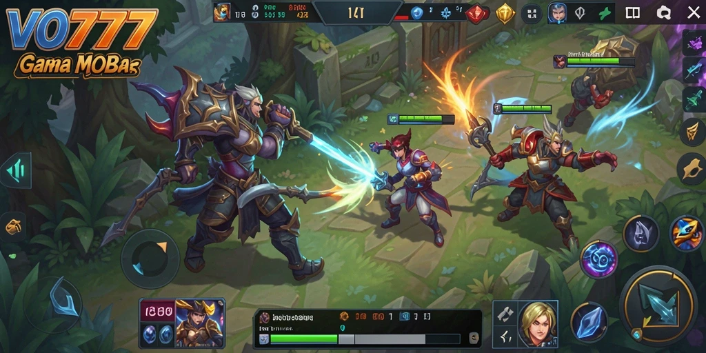 Tampilan gameplay seru VO777 dengan pertarungan tim strategis.