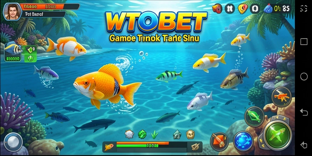 Tampilan gameplay seru Tembak Ikan di WTOBET.